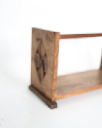 Oak Desktop Book Trough with Carved Floral End Panels