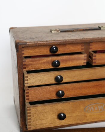 Vintage Moore and Wright Wood Tool Chest
