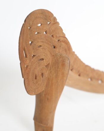 Carved Wood Maori Style Model Canoe Prow Ornament