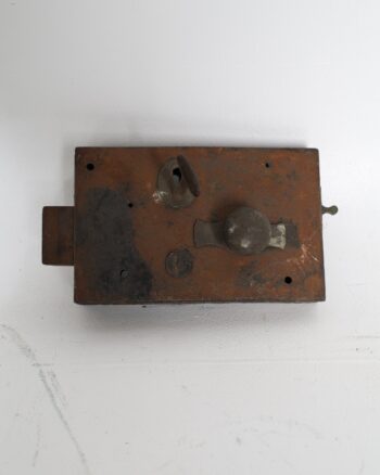 Rustic Iron Rim Lock with Key and Brass Fittings