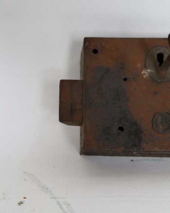 Rustic Iron Rim Lock with Key and Brass Fittings