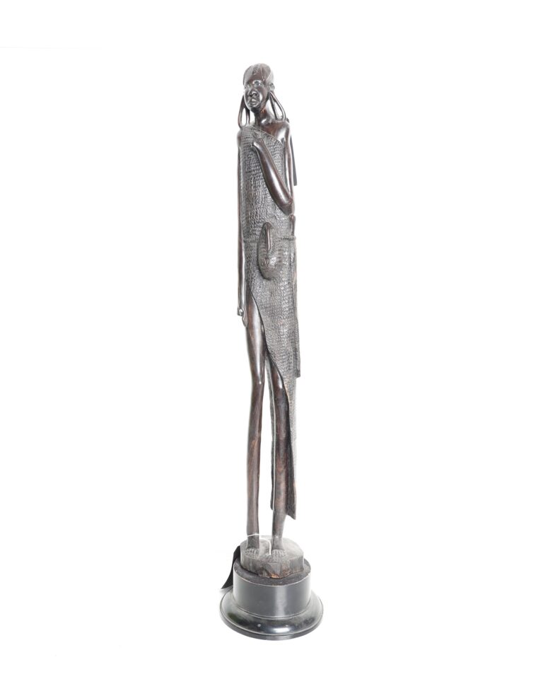 Ironwood Sculpture of a Maasai Warrior