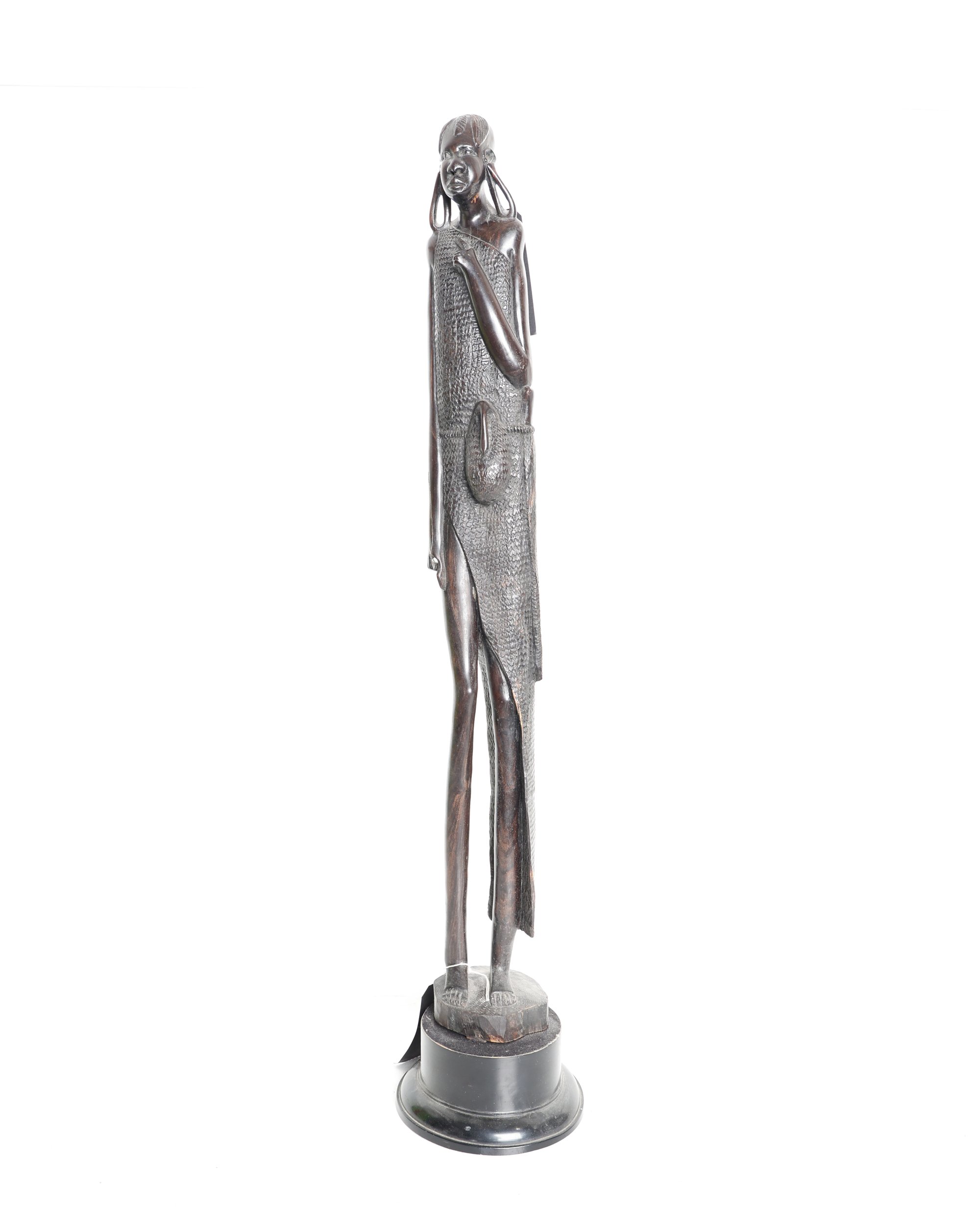 Ironwood Sculpture of a Maasai Warrior