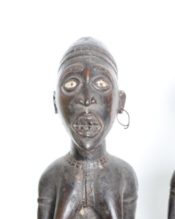 Pair of Yombe Phemba Carved Wooden Maternity Figures