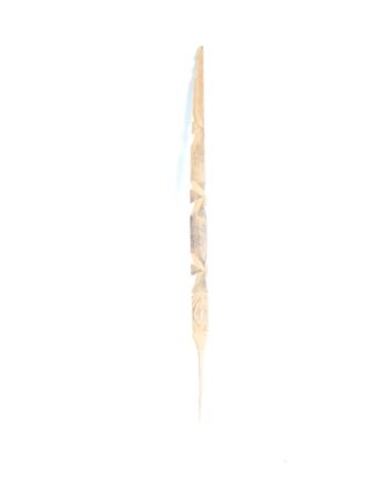 Carved Wooden Pin with Geometric Patterns