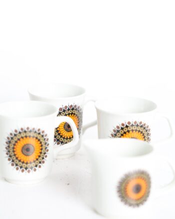 J and G Meakin Studio Ceramic Mugs and Creamer Set