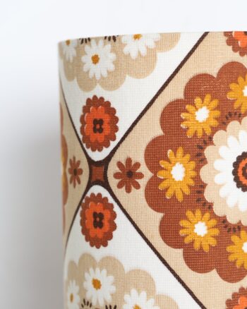 Retro Ceramic Table Lamp with Floral Fabric Shade