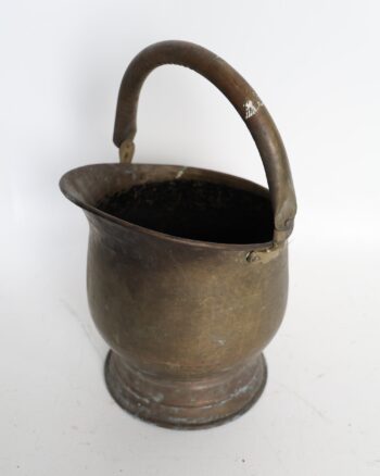 Vintage Brass and Copper Fireside Coal Bucket
