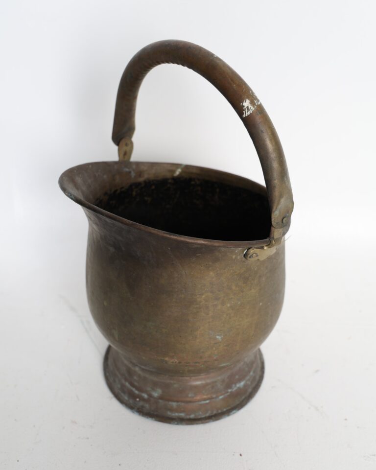 Vintage Brass and Copper Fireside Coal Bucket