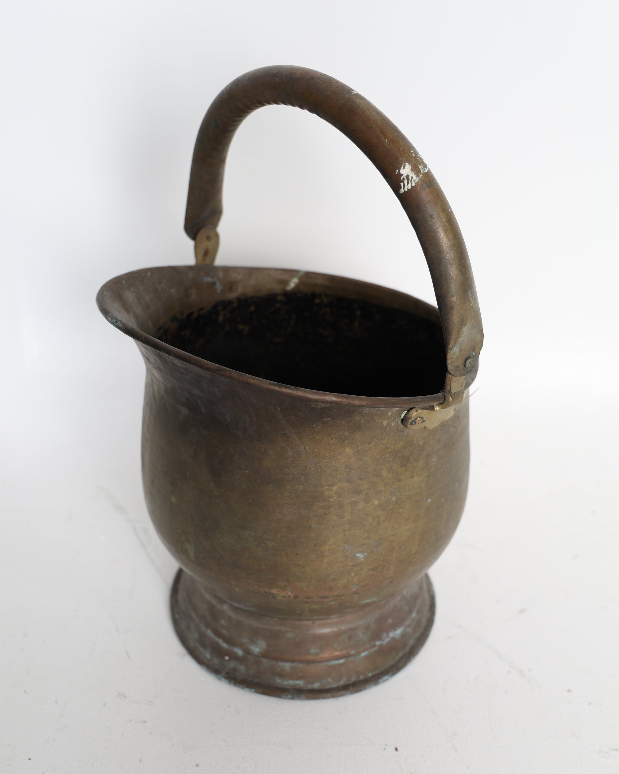 Vintage Brass and Copper Fireside Coal Bucket