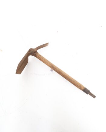 Vintage Dual Sided Pick Mattock Hand Tool with Wooden Handle