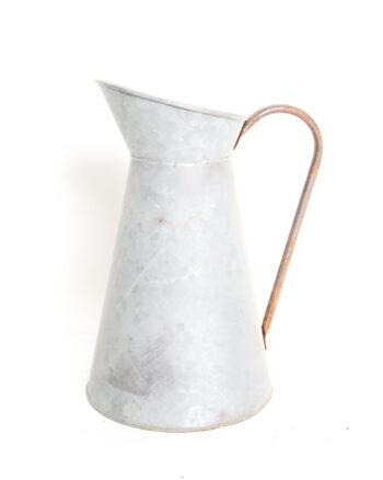 Rustic Galvanised Metal Pitcher Jug