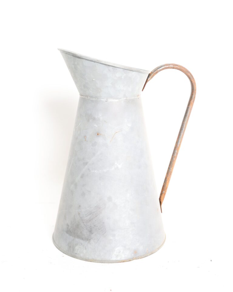 Rustic Galvanised Metal Pitcher Jug