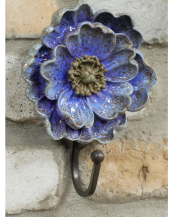 Floral Coat Hooks with Crackle Glaze Finish