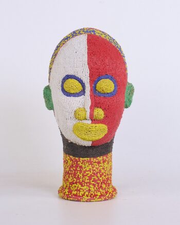 Nigerian Ife Beaded Terracotta Head Sculpture