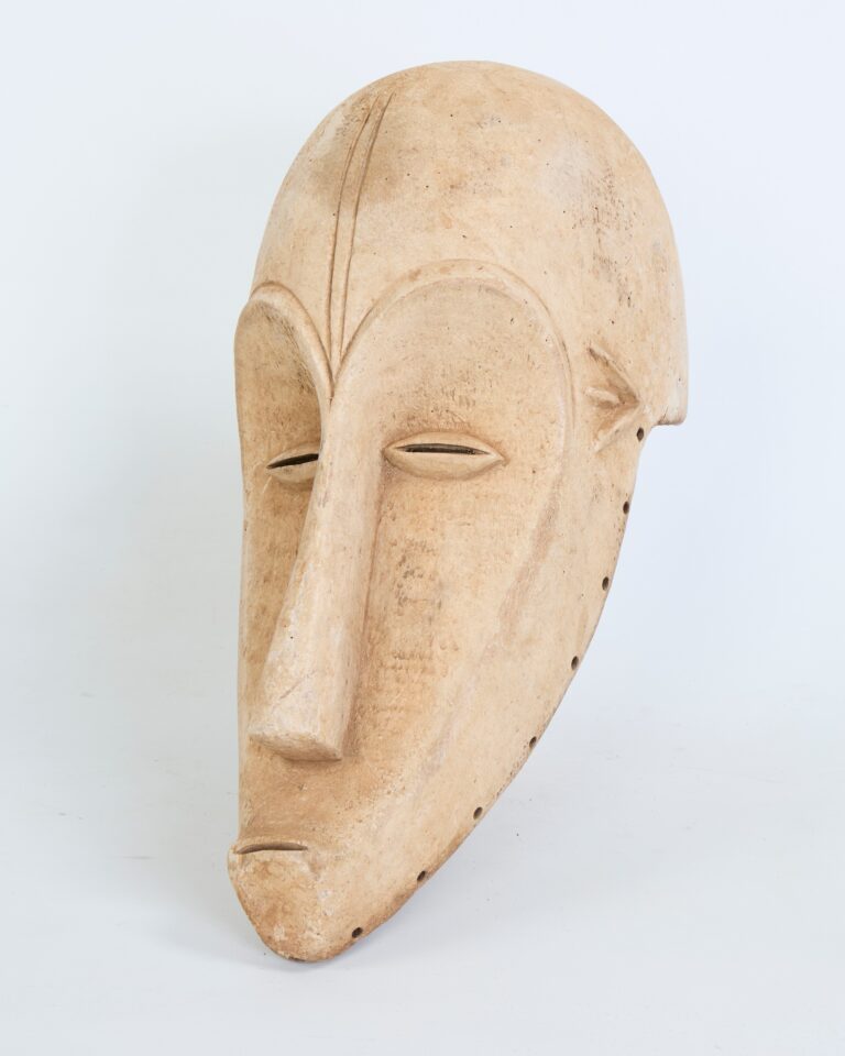 Traditional Fang Ngil Carved Wooden Mask from Gabon