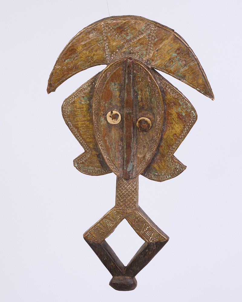 Vintage Kota Wood and Bronze Reliquary Guardian Figure