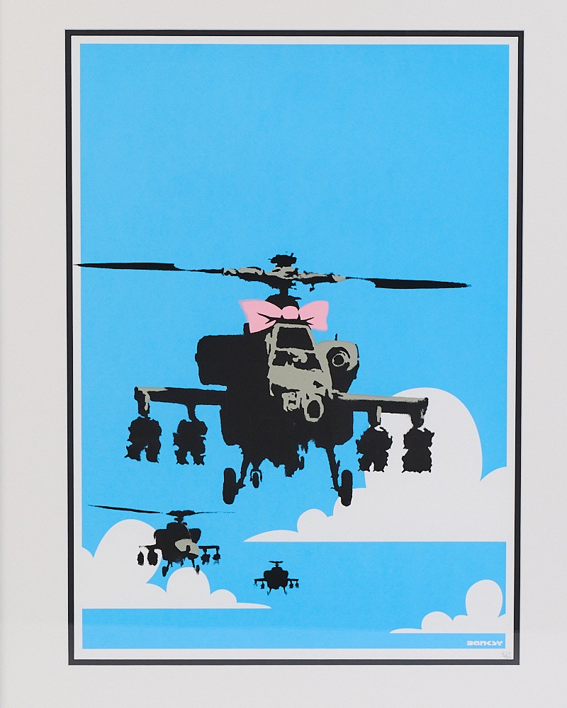 Banksy “Happy Choppers” (2003) with Pest Control COA
