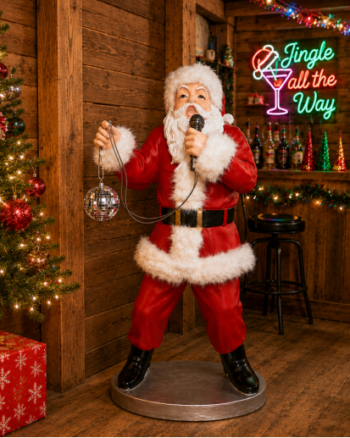 Large Disco Santa Standing Christmas Figure