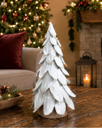 Modern Ceramic White Tree Christmas Table Decoration