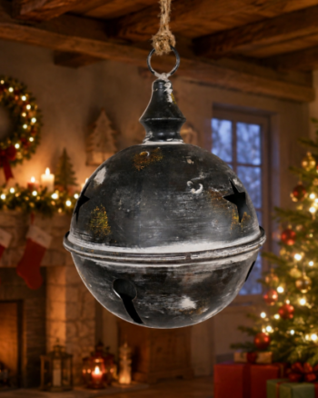 Large Rustic Metal Hanging Bell On A Rope