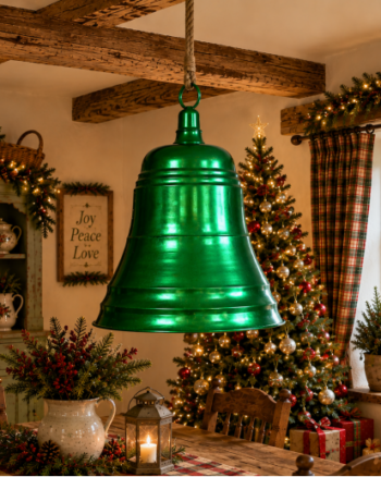 Extra Large Green Christmas Bell Hanging Decoration