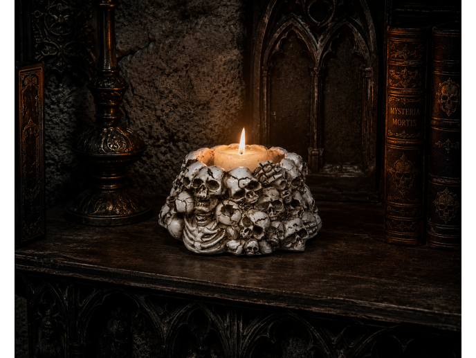 Gothic Skull Candle Holder