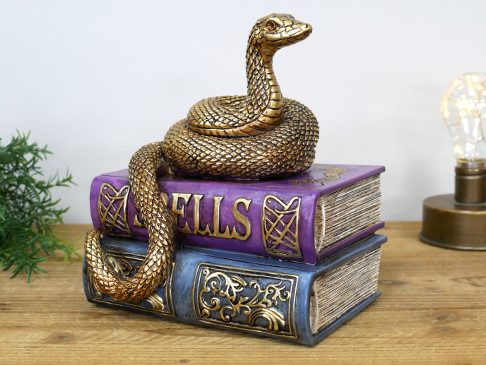Snake On Spell Books Gothic Ornament