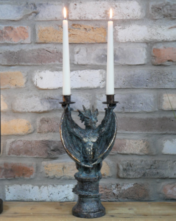 Gothic Dragon Twin Candle Holder