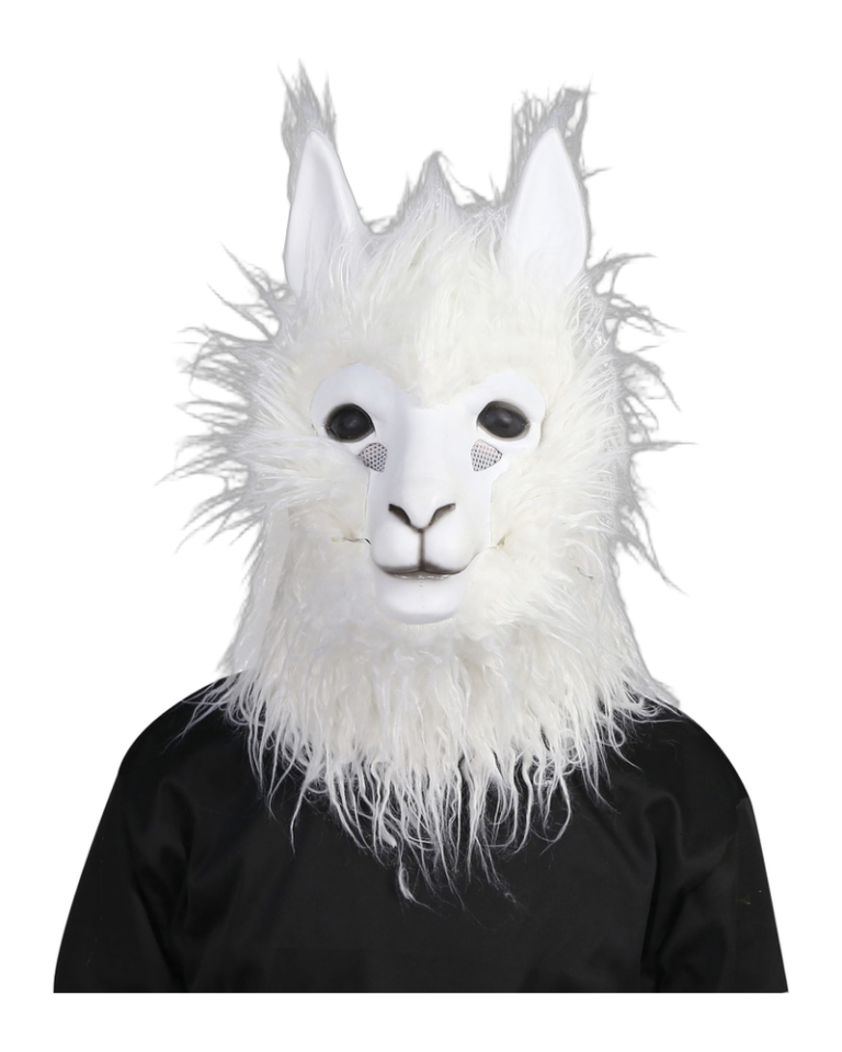 Adult Alpaca Mask with Moving Mouth