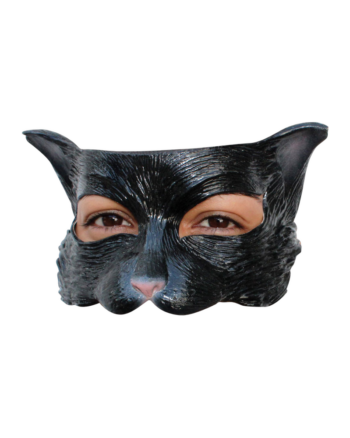 Black Kitten Adult Latex Half Mask