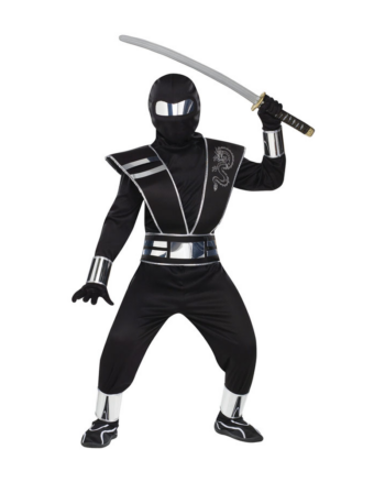 Silver Mirror Ninja Child Costume in Black