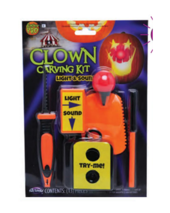 Clown Pumpkin Carving Kit with Light & Sound (13 Piece)