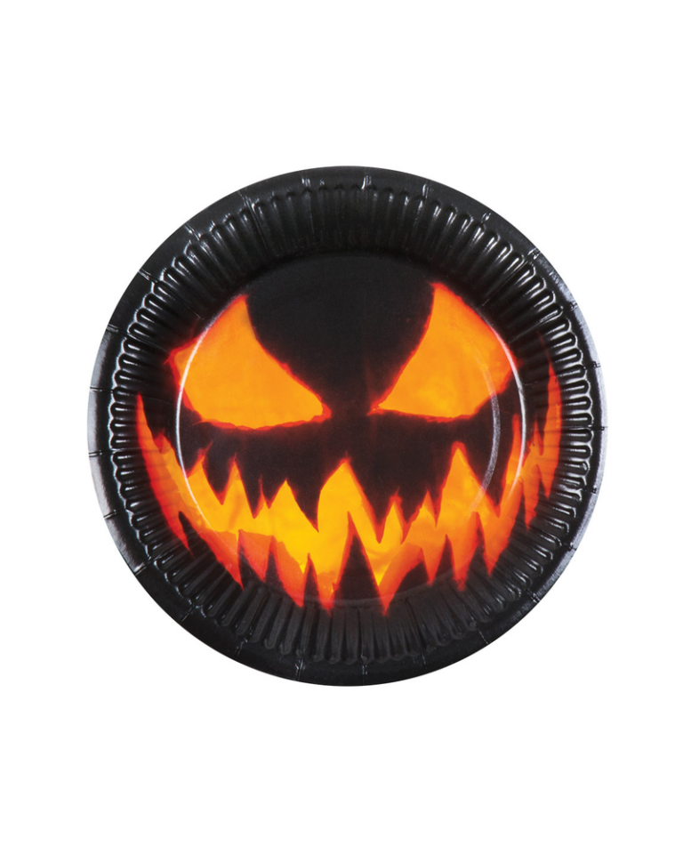 Creepy Pumpkin Paper Plates 23cm (Pack of 10)