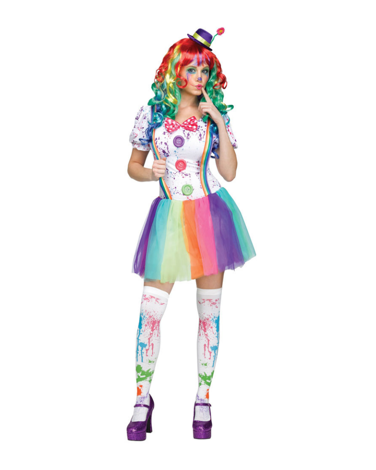 Killer Colour Clown Costume (UK 12-14)