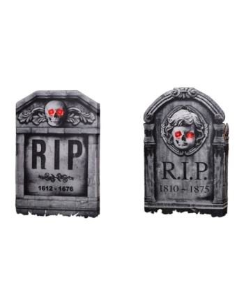 Light-Up 3D Stone-Look Halloween Tombstone (56cm)