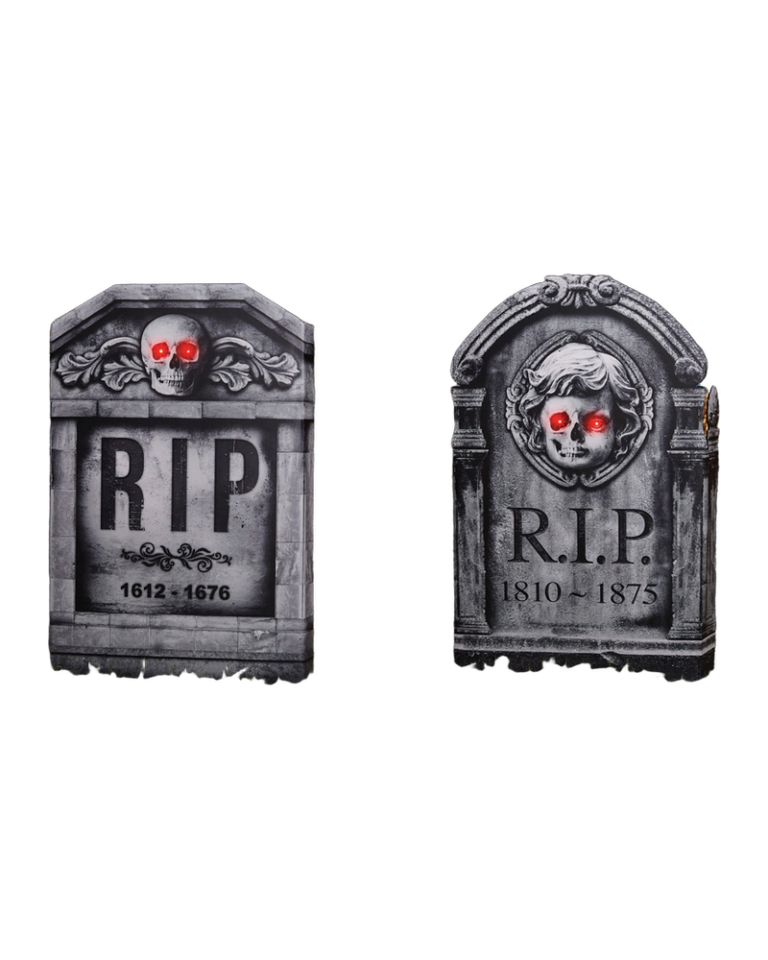Light-Up 3D Stone-Look Halloween Tombstone (56cm)