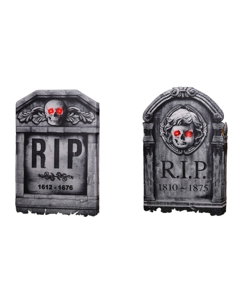 Light-Up 3D Stone-Look Halloween Tombstone (56cm)