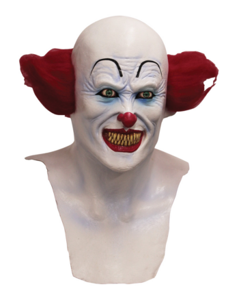 Scary Clown Adult Overhead Mask with Hair
