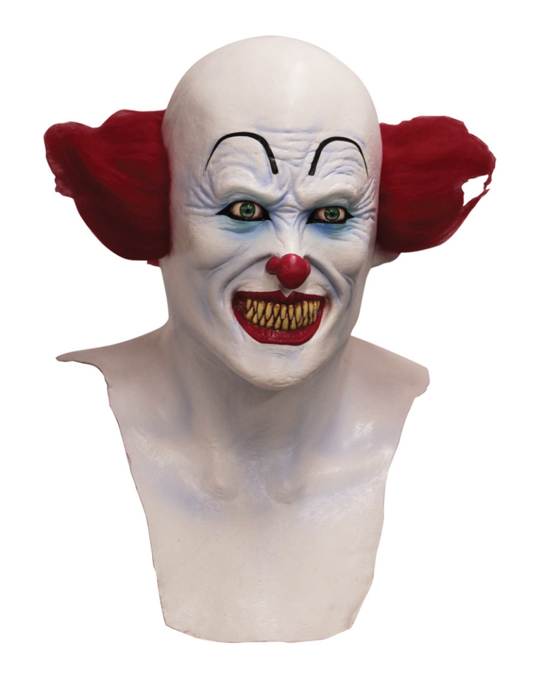 Scary Clown Adult Overhead Mask with Hair