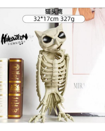 Spooky Owl Skeleton Halloween Prop Decoration