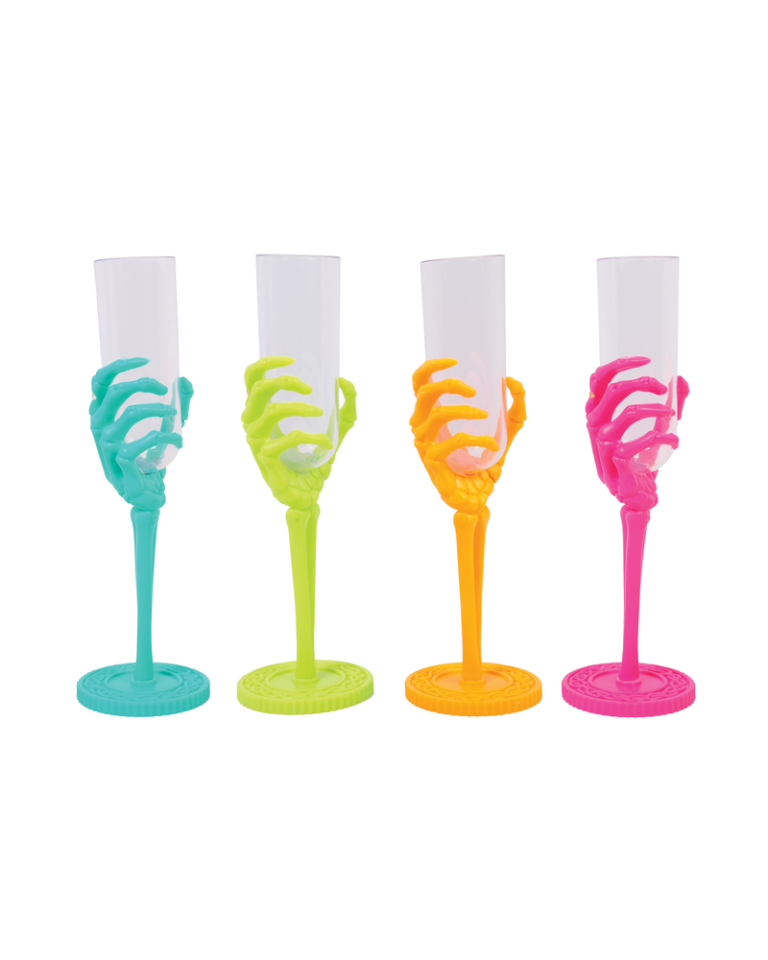 Summerween Skeleton Hand Flute Glass (25cm)