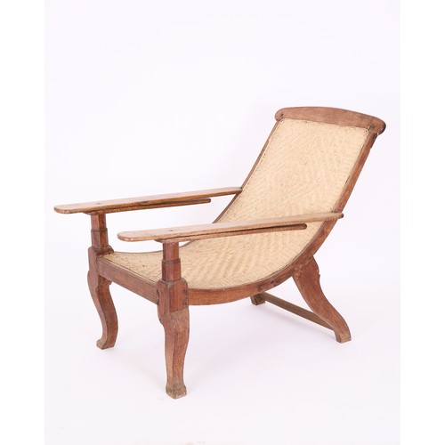 Antique Style Anglo Colonial Planters Chair with Woven Cane Seat