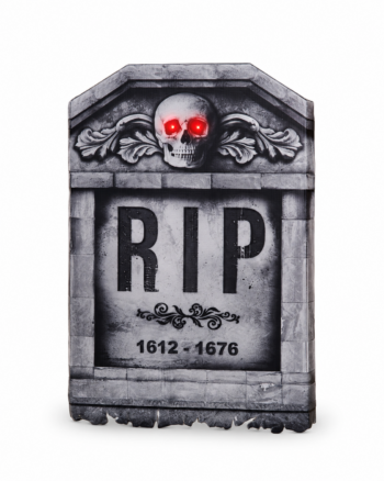Light-Up 3D Stone-Look Halloween Tombstone (56cm)