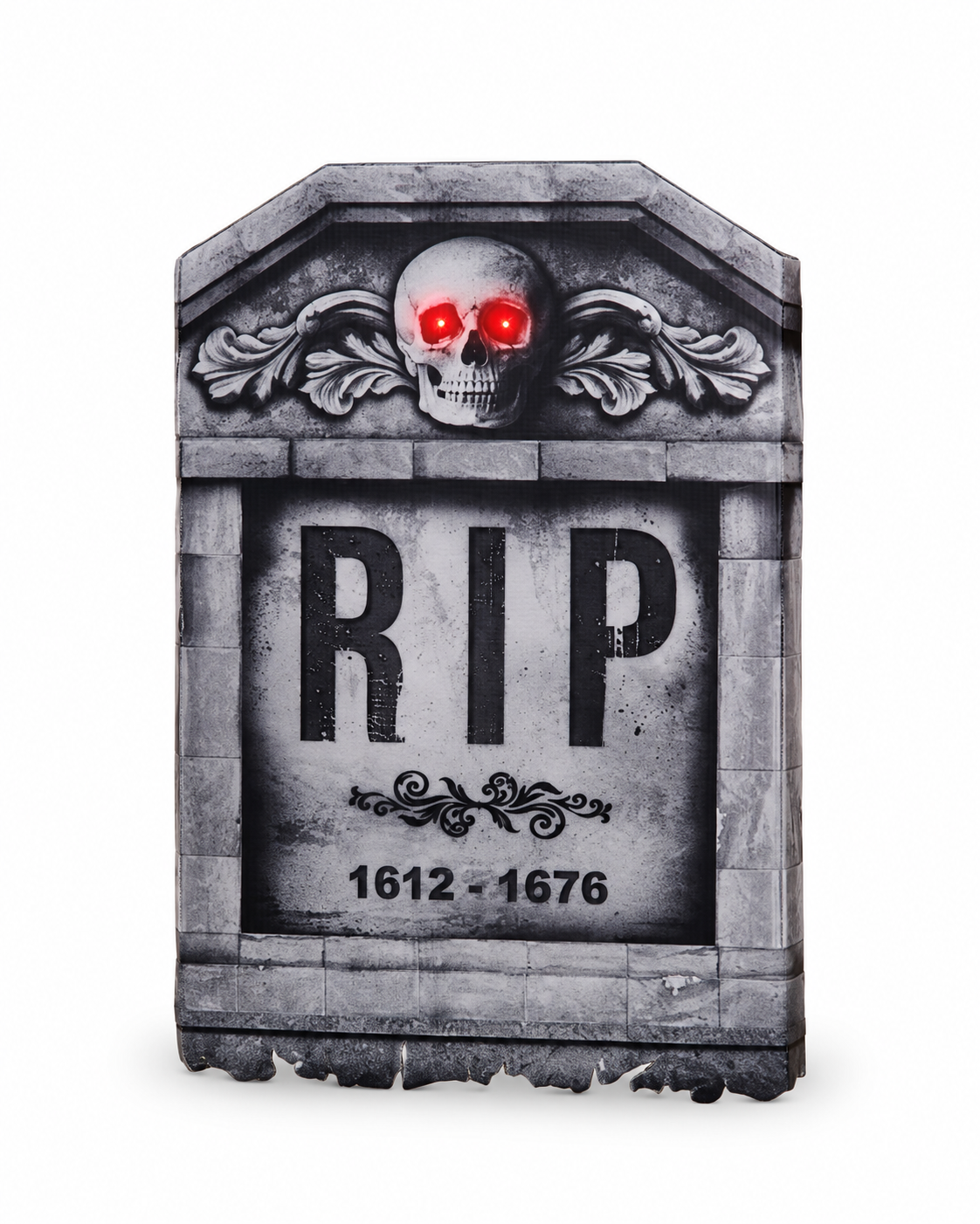 Light-Up 3D Stone-Look Halloween Tombstone (56cm)