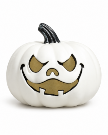 Creepy Halloween White Pumpkin with LED Light