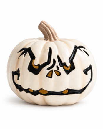 White Light Up Halloween Pumpkin Decoration