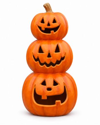 Orange Light Up Stacked Jack-O-Lantern Pumpkins