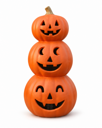Spooky Stacked Light Up Jack-O-Lantern Pumpkins Decoration