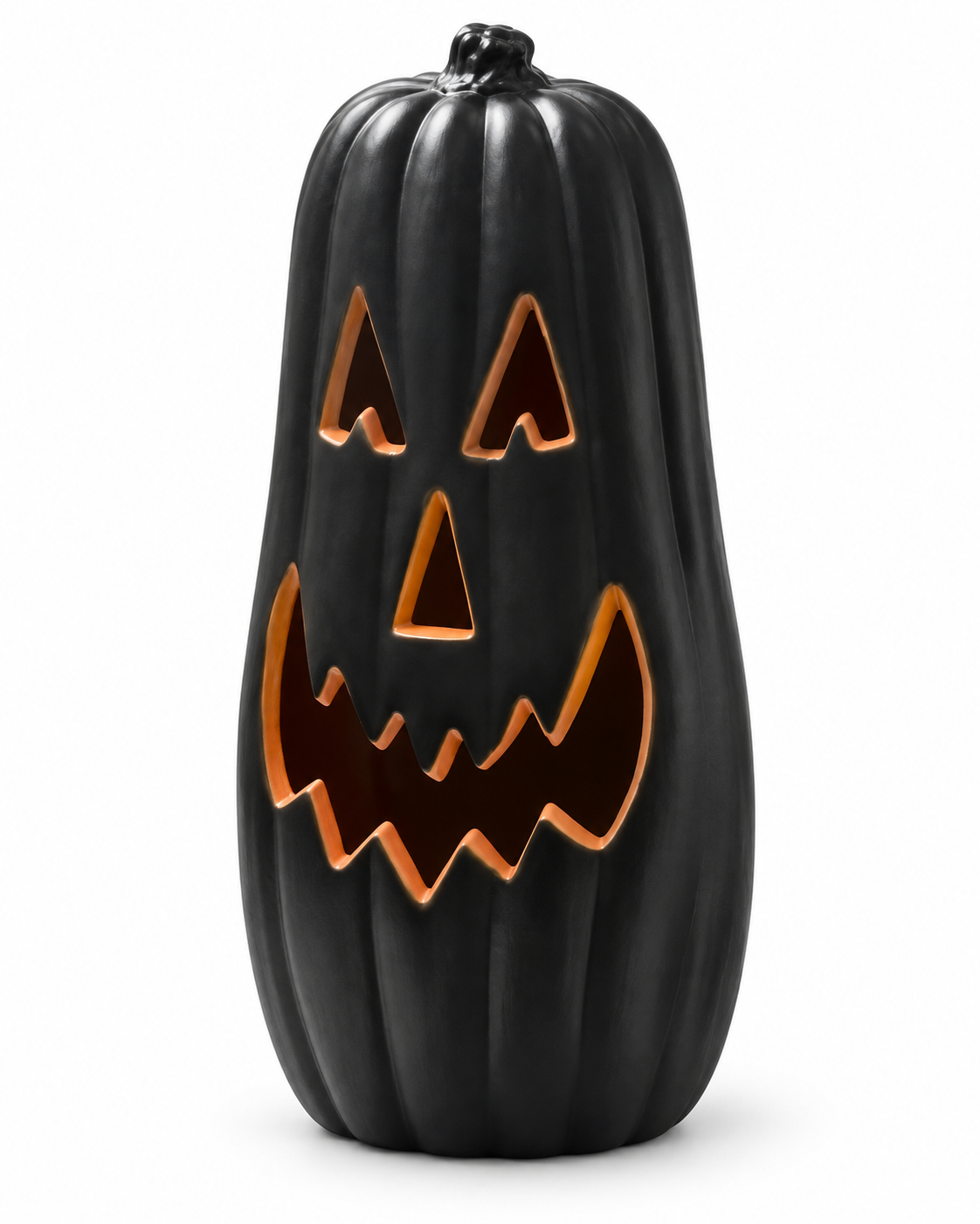 Tall Black Light Up Jack-O-Lantern Pumpkin